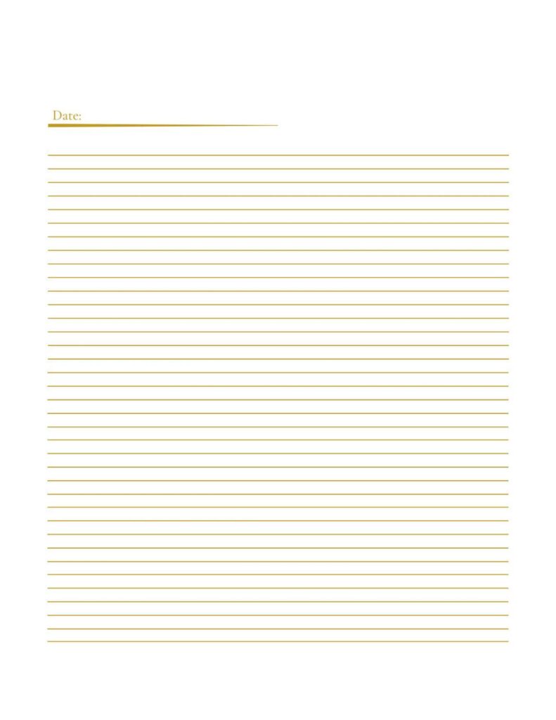 Blank lined journal page with date header
